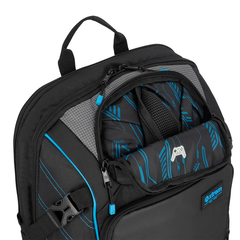 Mochila para laptop Gamerpack 17 negra/azul