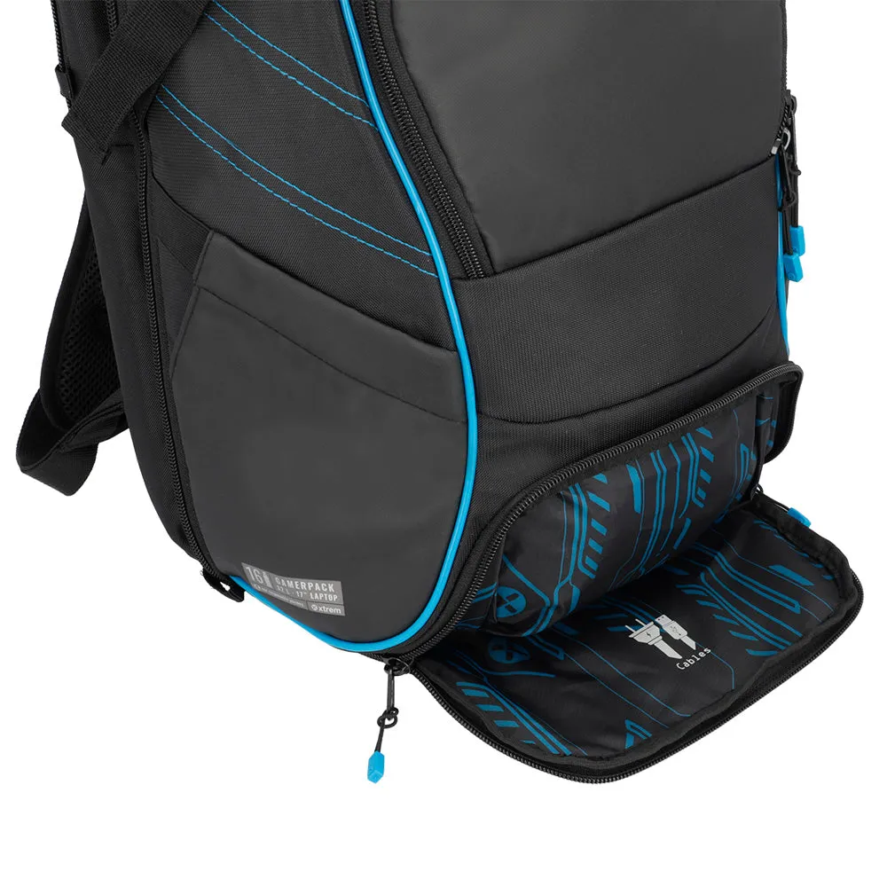 Mochila para laptop Gamerpack 17 negra/azul