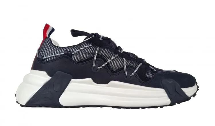 MONCLER ZAPATOS DE HOMBRE EN PIEL Y TEJIDO COMPASSOR NEGROBLANCO M1763