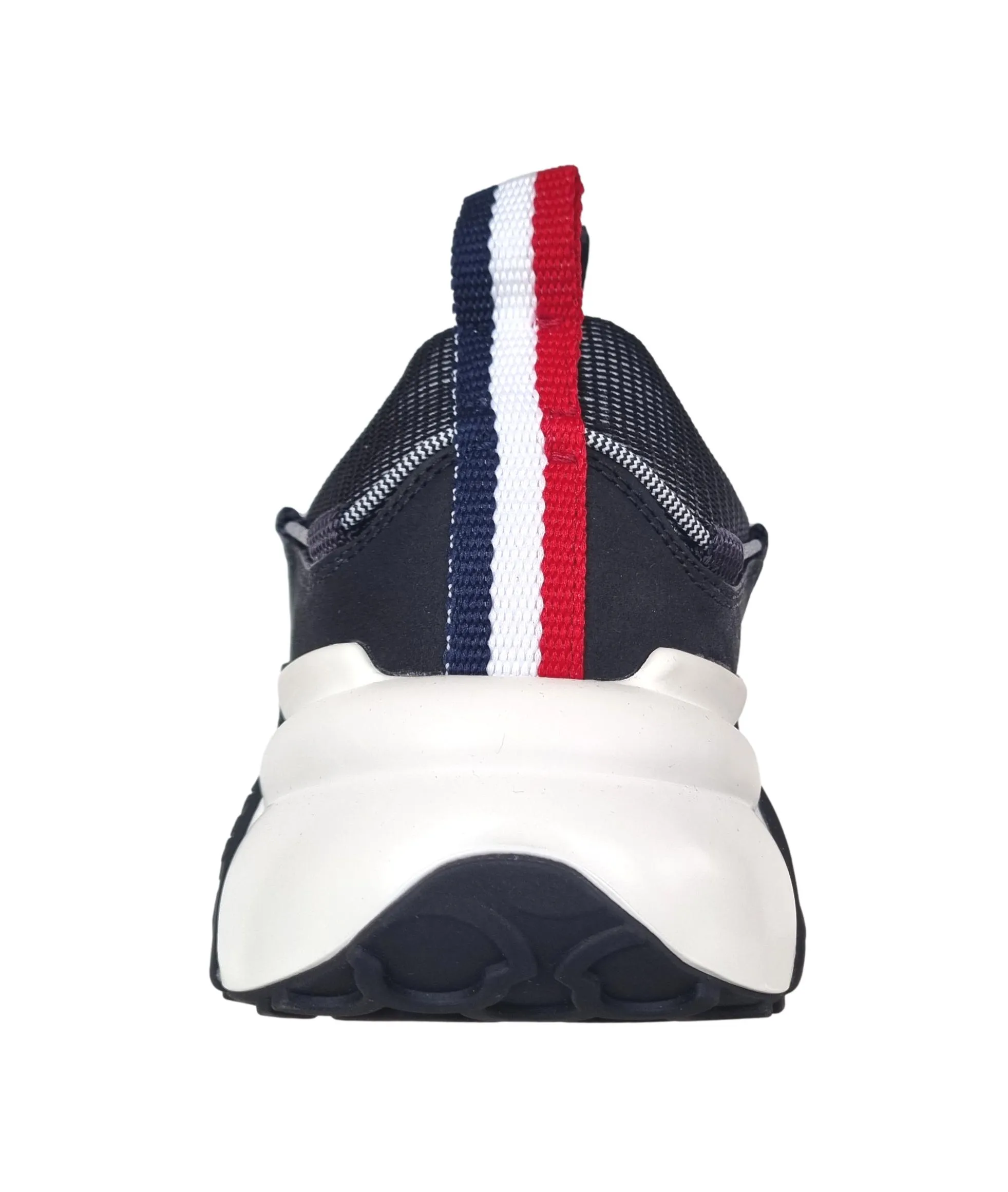 MONCLER ZAPATOS DE HOMBRE EN PIEL Y TEJIDO COMPASSOR NEGROBLANCO M1763
