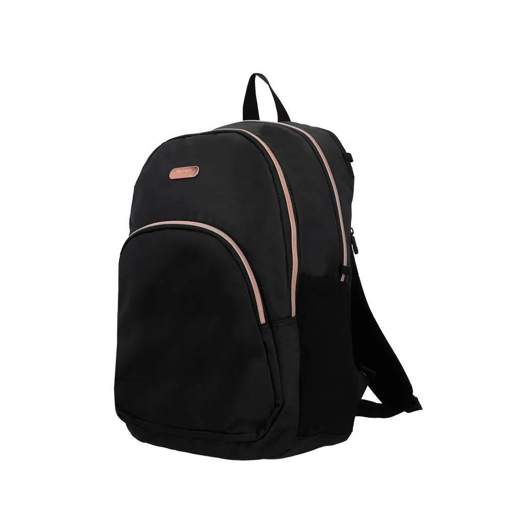 Morral para laptop 15 de mujer Kansas negra/rosada