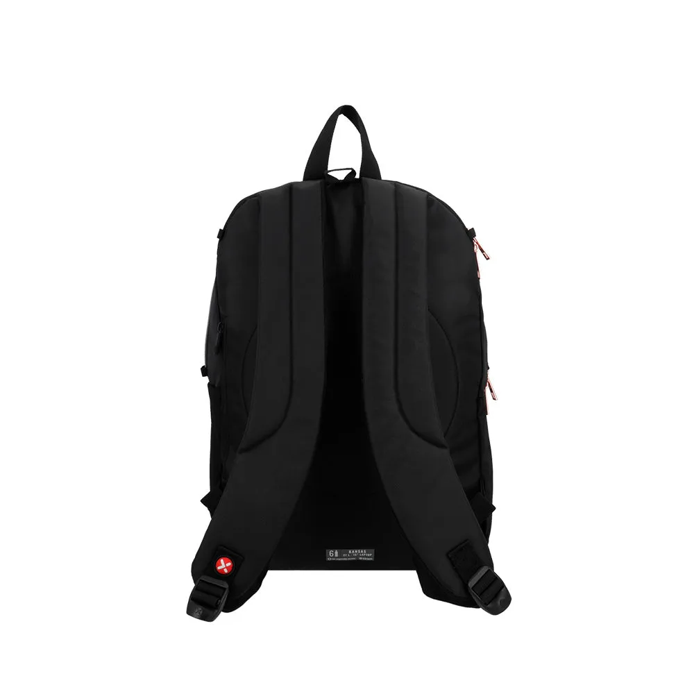 Morral para laptop 15 de mujer Kansas negra/rosada