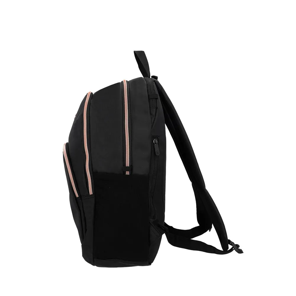 Morral para laptop 15 de mujer Kansas negra/rosada