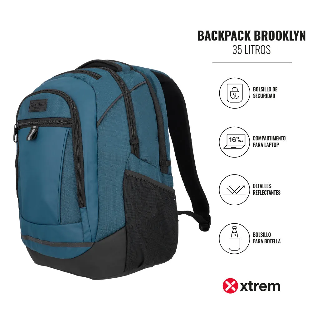 Morral para laptop 16 de hombre Brooklyn azul