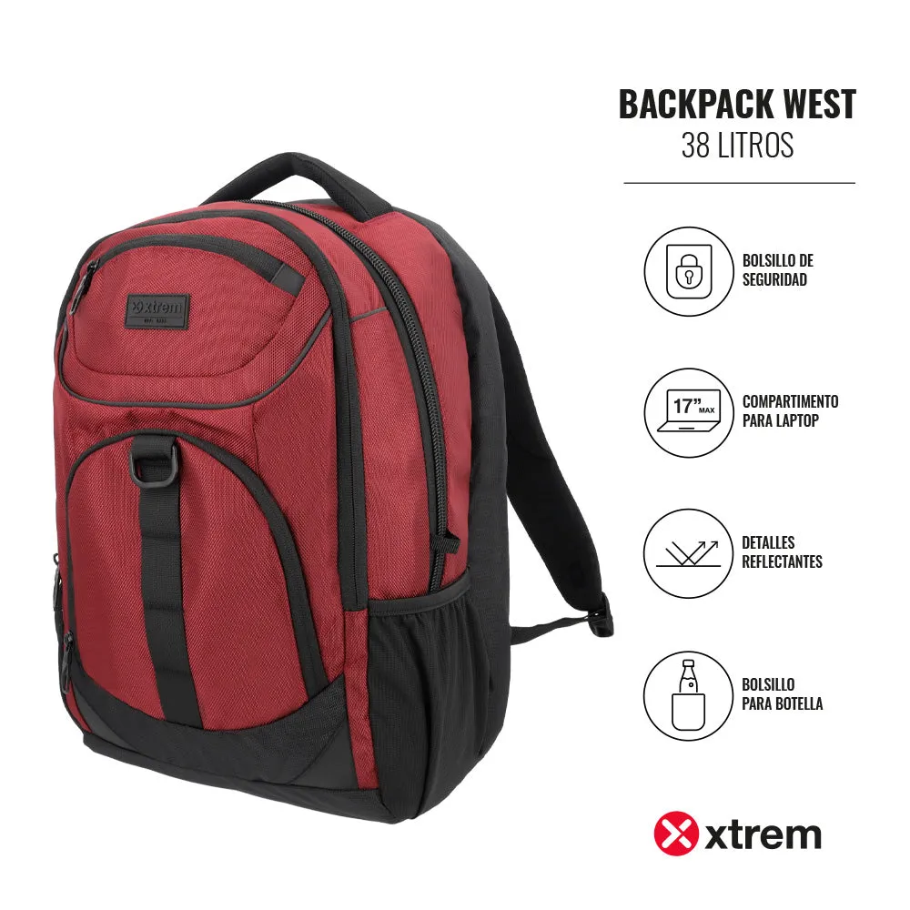 Morral para laptop 17 de hombre West rojo