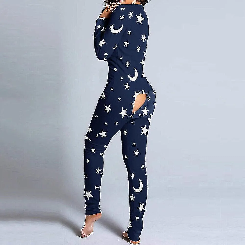 Mujer Mono Pijama Butt Bum Bodysuit Loungewear Ropa de noche