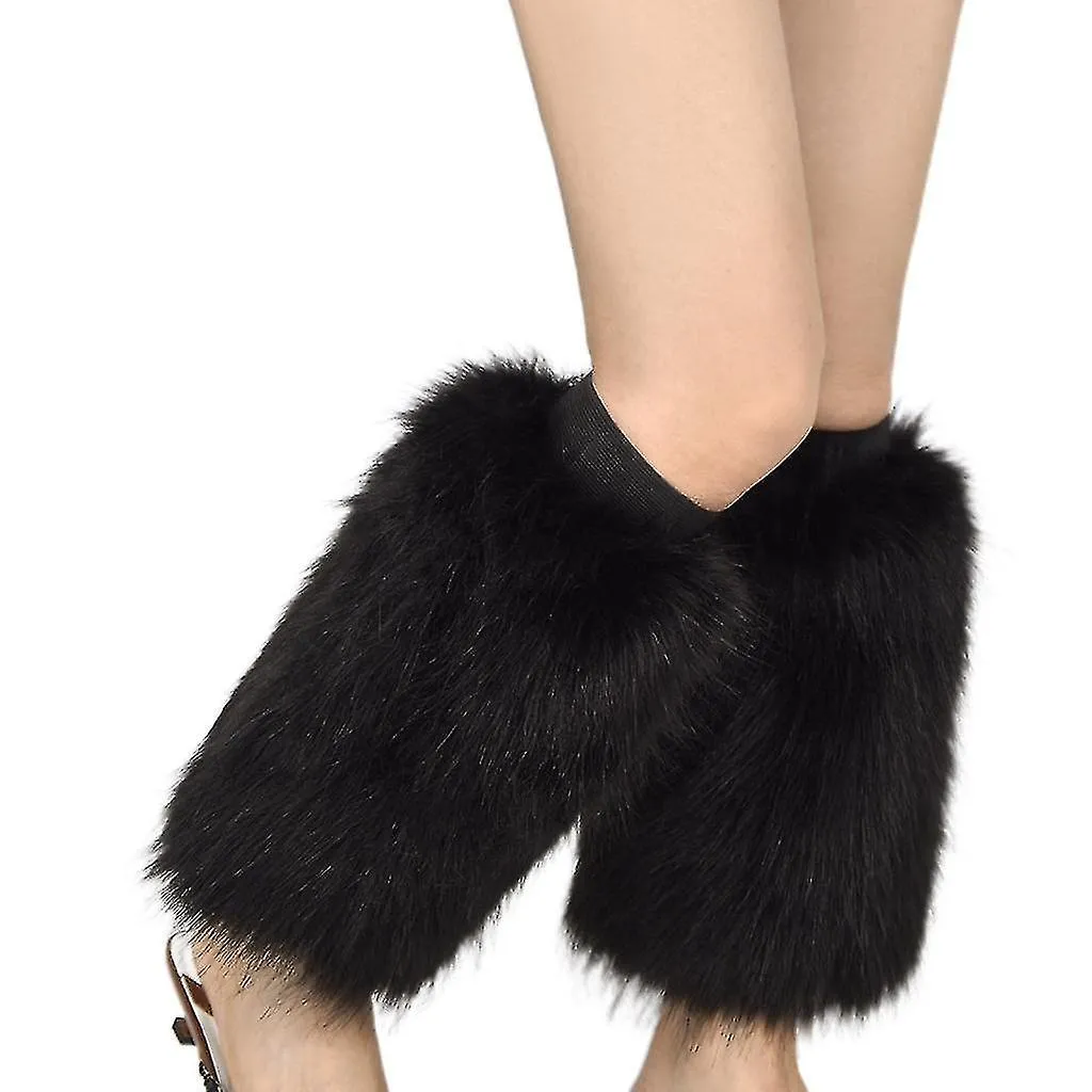 Mujeres Invierno Solid Color Piel Sintética Pierna Calentador Hipster Calcetines Cálido Calcetines de Pantorrilla Ropa de fiesta