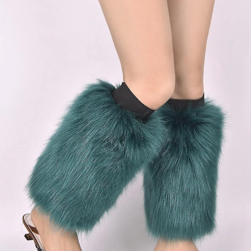 Mujeres Invierno Solid Color Piel Sintética Pierna Calentador Hipster Calcetines Cálido Calcetines de Pantorrilla Ropa de fiesta