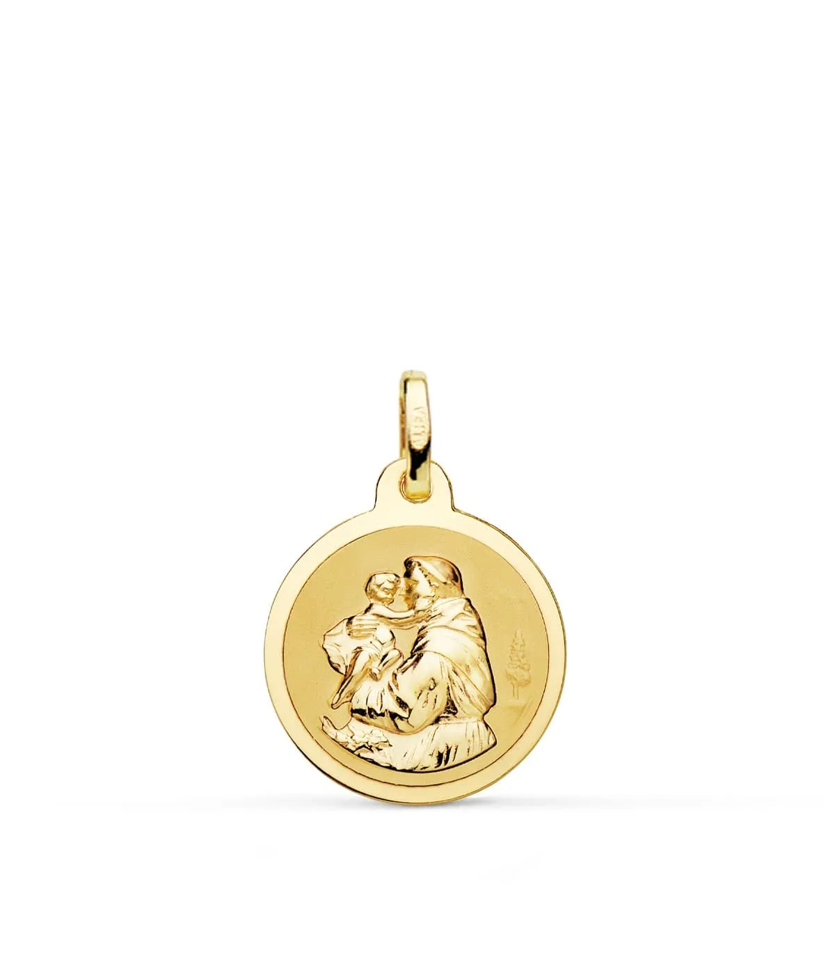 Médaille Saint Antoine Or 18 K 16 mm Brillante