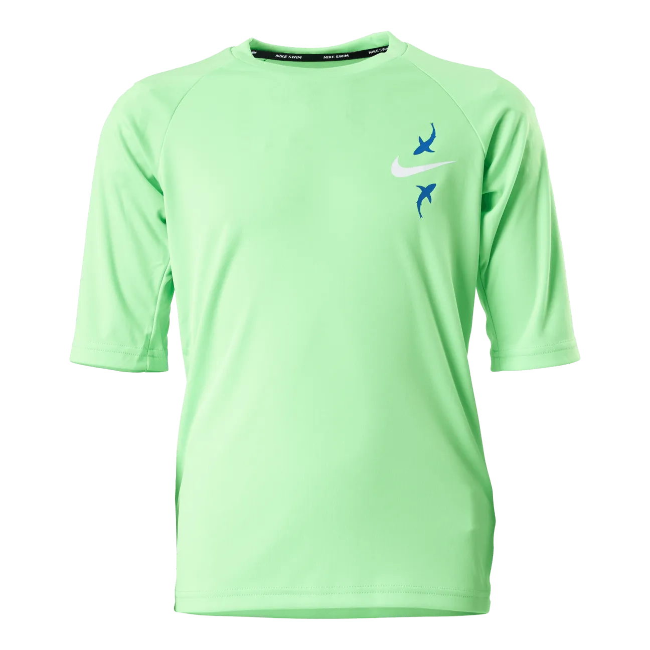 Natación Nike Junior Short Sleeve Hydroguard Shark Green