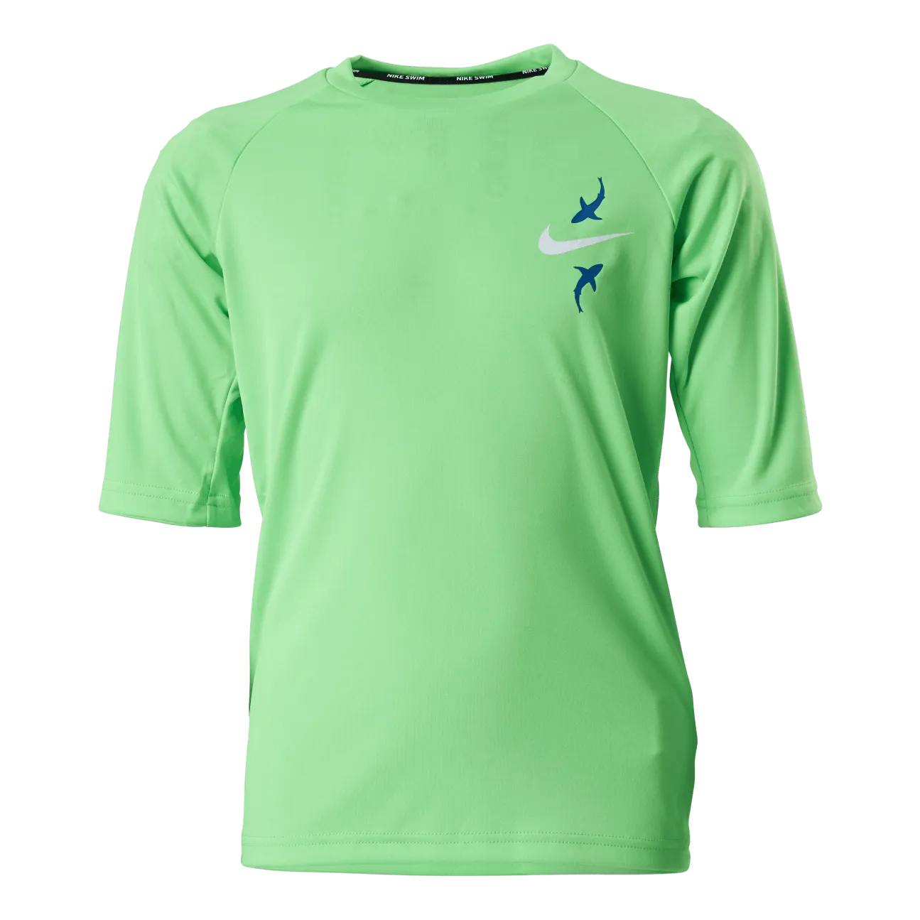Natación Nike Junior Short Sleeve Hydroguard Shark Green