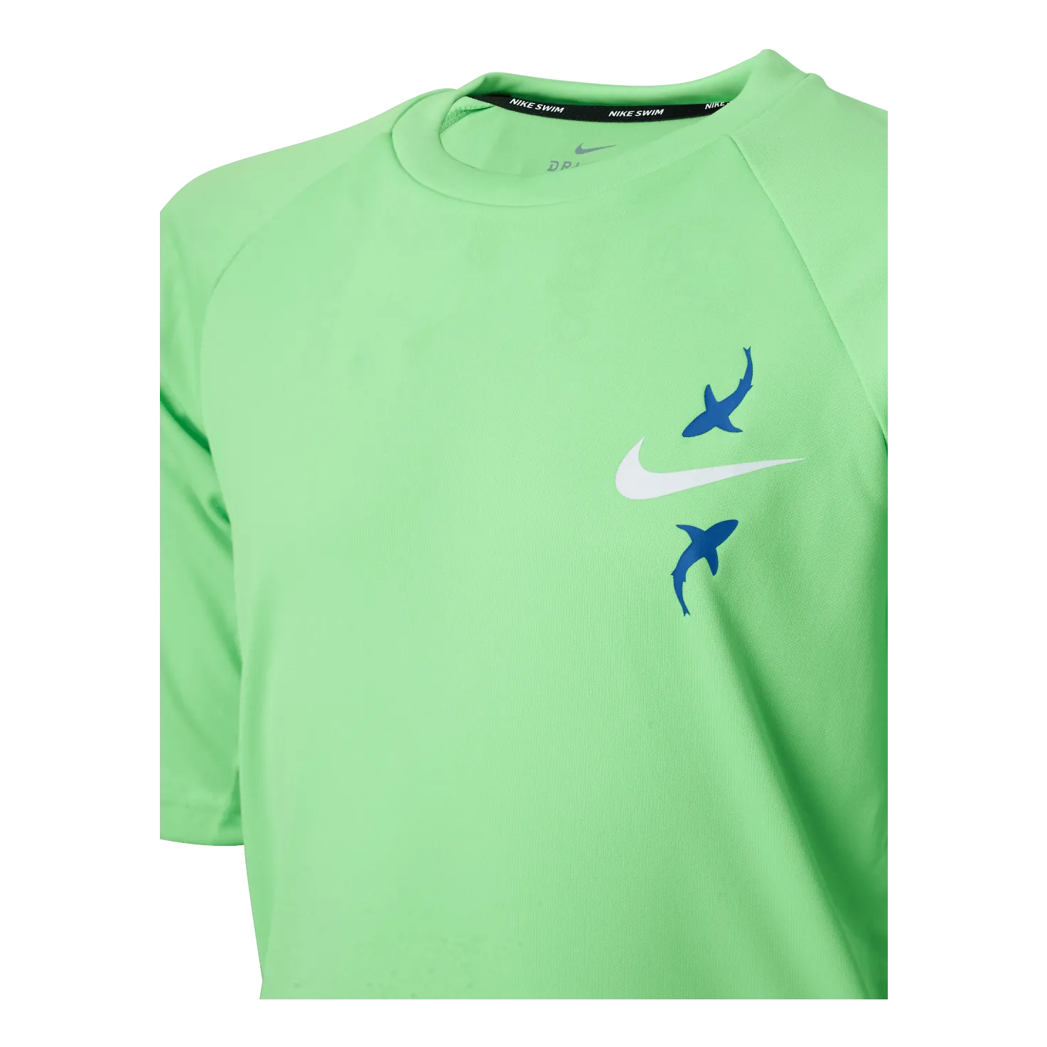 Natación Nike Junior Short Sleeve Hydroguard Shark Green