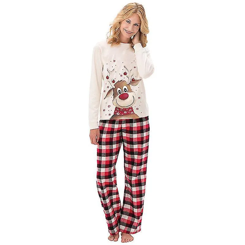 Navidad Alce Pijama Padre Hijo Set Familiar A juego Ropa de Noche Navidad Casual Pjs