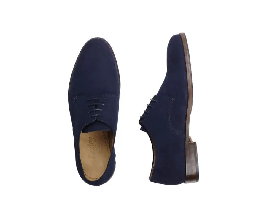 NAVY SUEDE DERBY SHOES  DOVER II