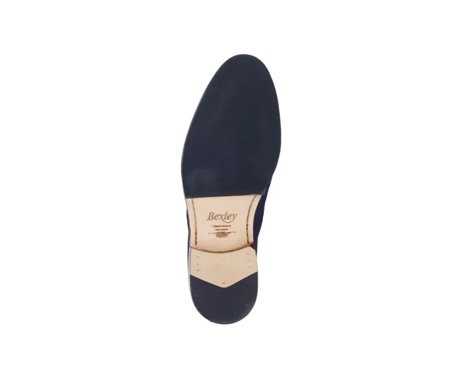 NAVY SUEDE DERBY SHOES  DOVER II