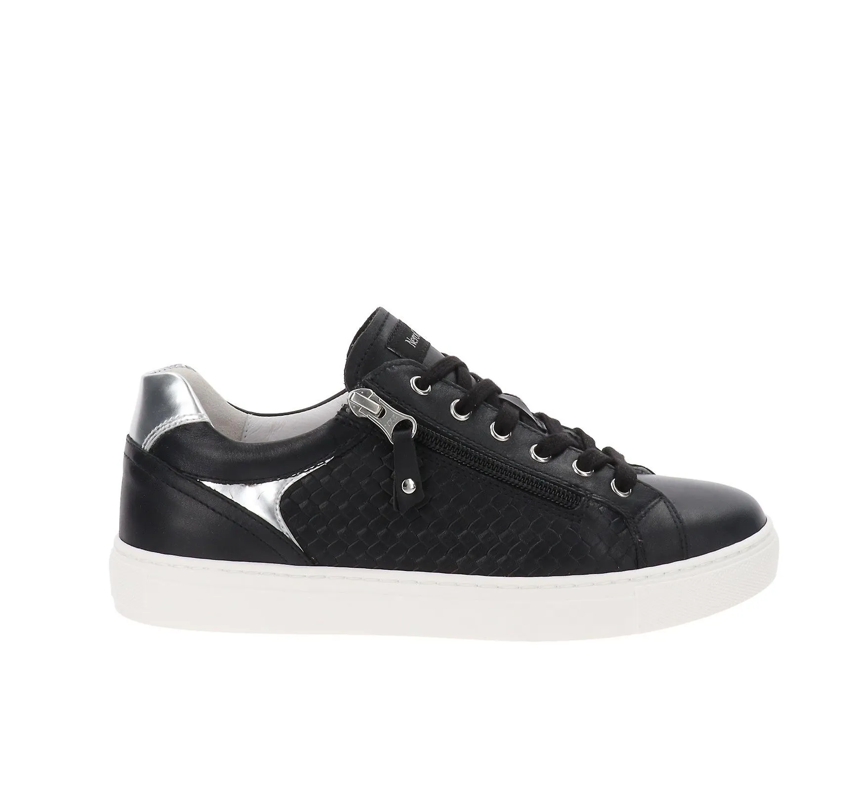 NeroGiardini Zapatillas de cuero para mujer Zapatos con cierre de cordones y cremallera E409922D