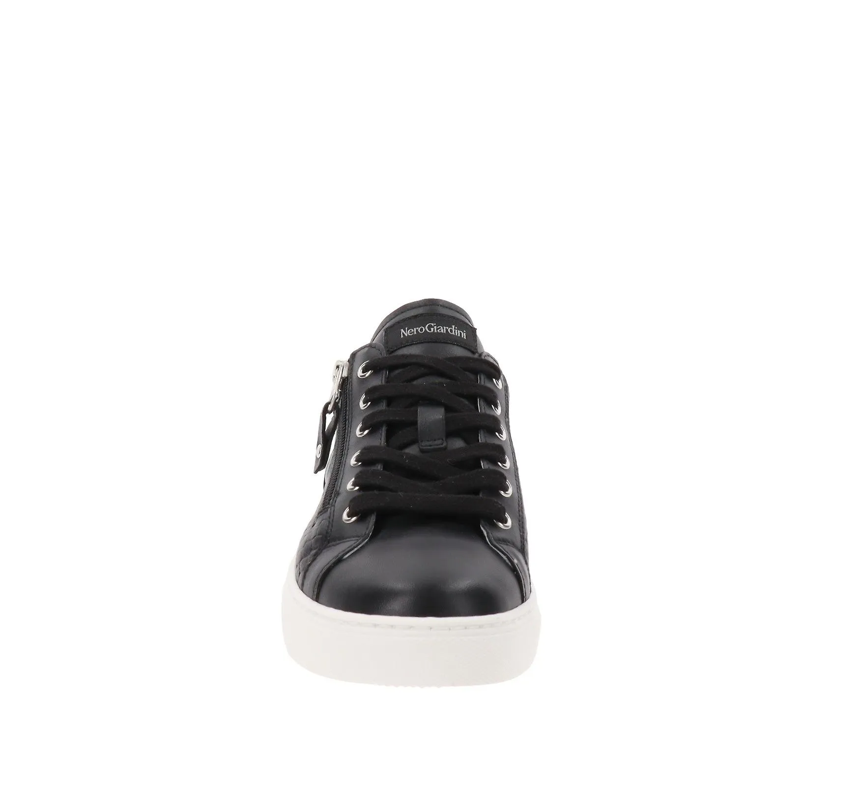 NeroGiardini Zapatillas de cuero para mujer Zapatos con cierre de cordones y cremallera E409922D