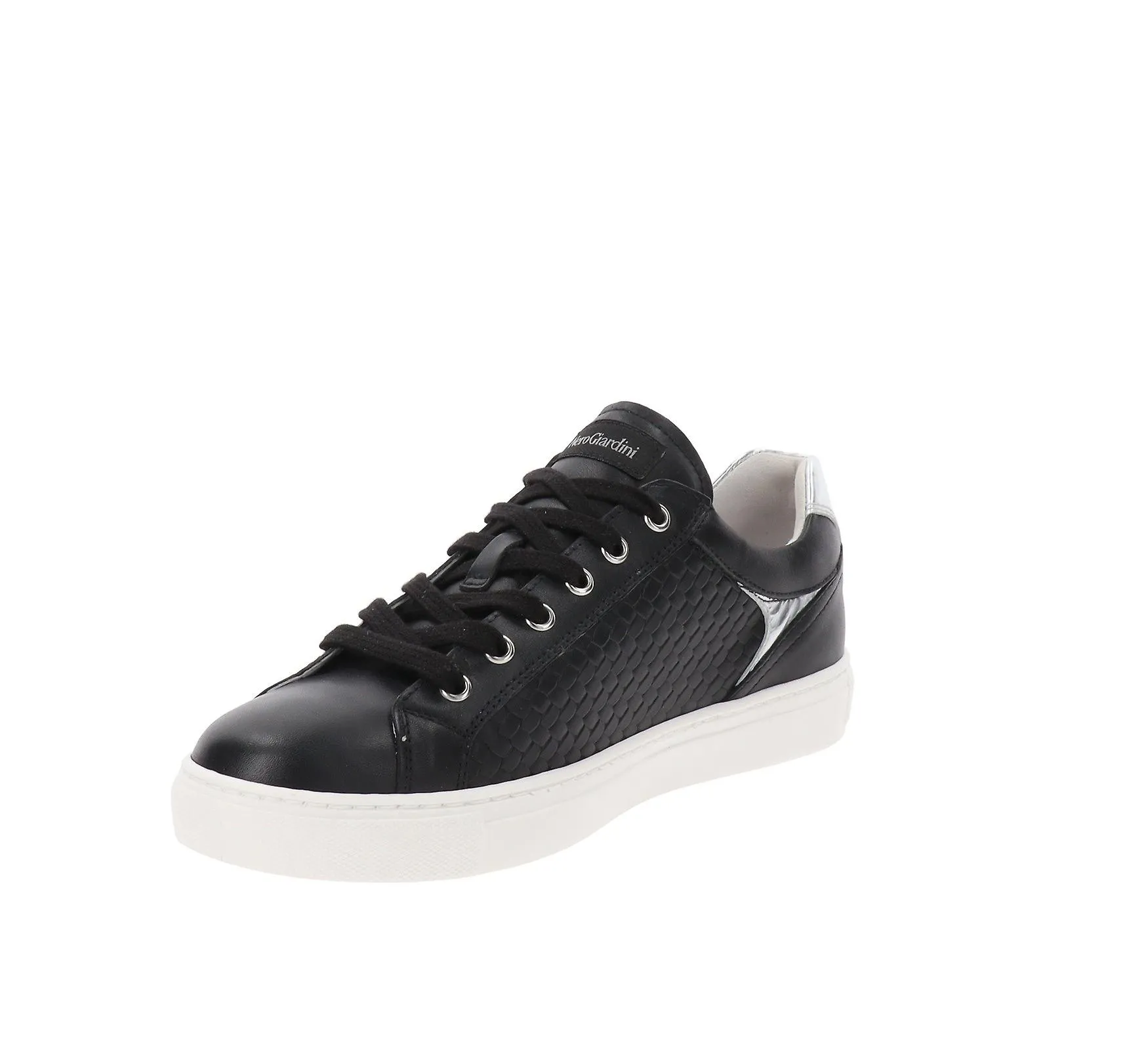 NeroGiardini Zapatillas de cuero para mujer Zapatos con cierre de cordones y cremallera E409922D