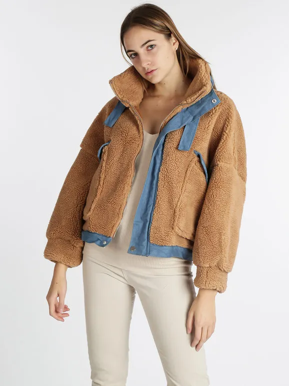 New Collection Chaqueta corta de peluche extragrande