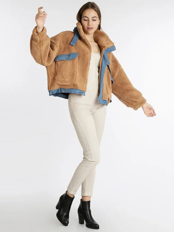 New Collection Chaqueta corta de peluche extragrande
