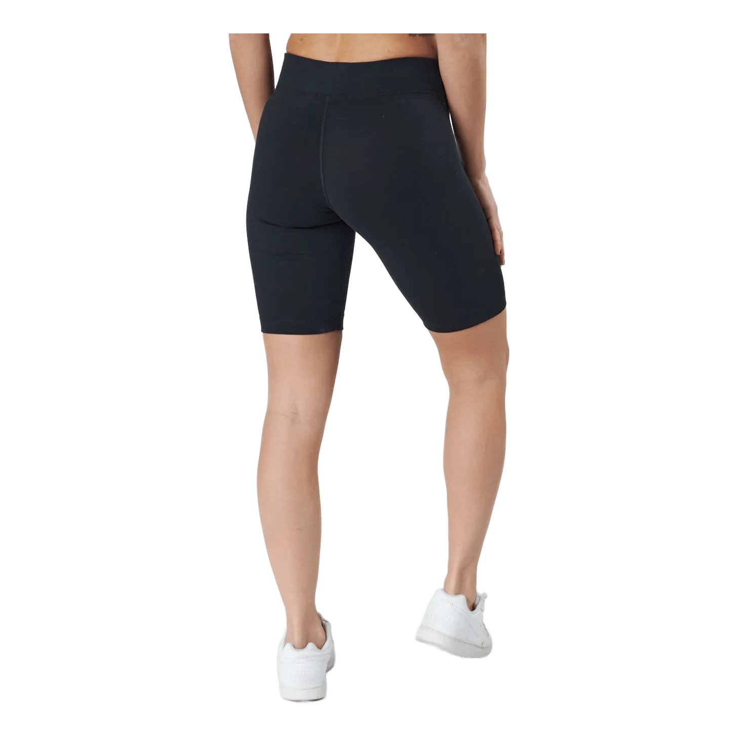 NIKE SPORTSWEAR ESSENTIAL WOMEN'S MIDRISE BIKE SHORTS BLACK/WHITE