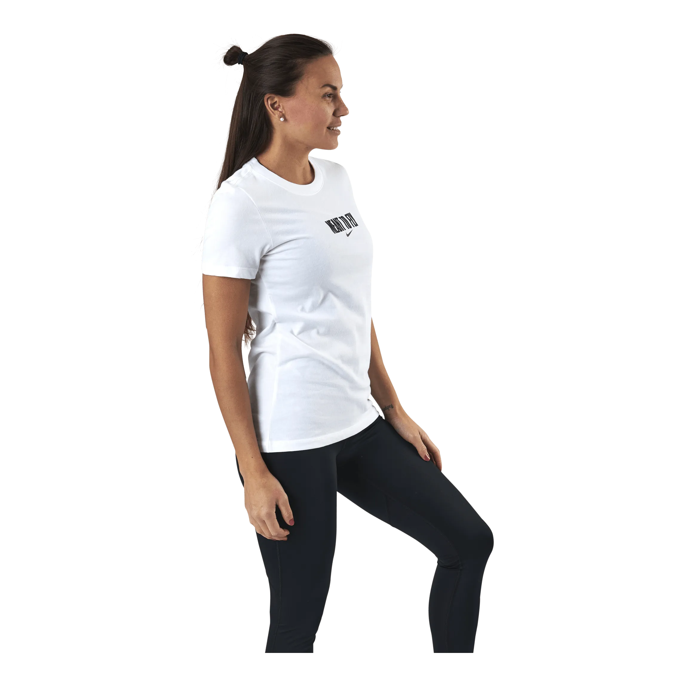 NIKE WOMENS DRIFIT TEE  MEANT TO FLY WHITE