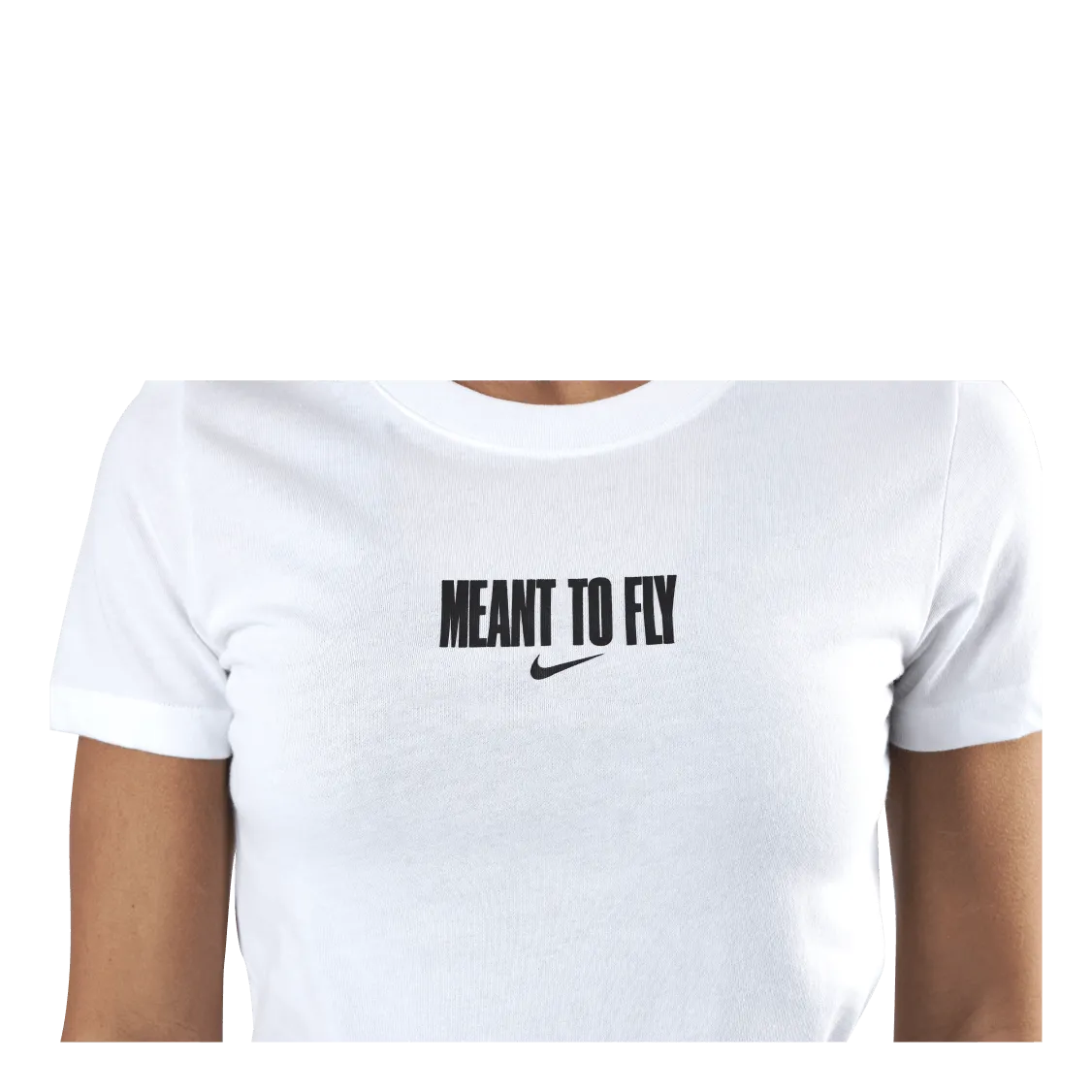 NIKE WOMENS DRIFIT TEE  MEANT TO FLY WHITE