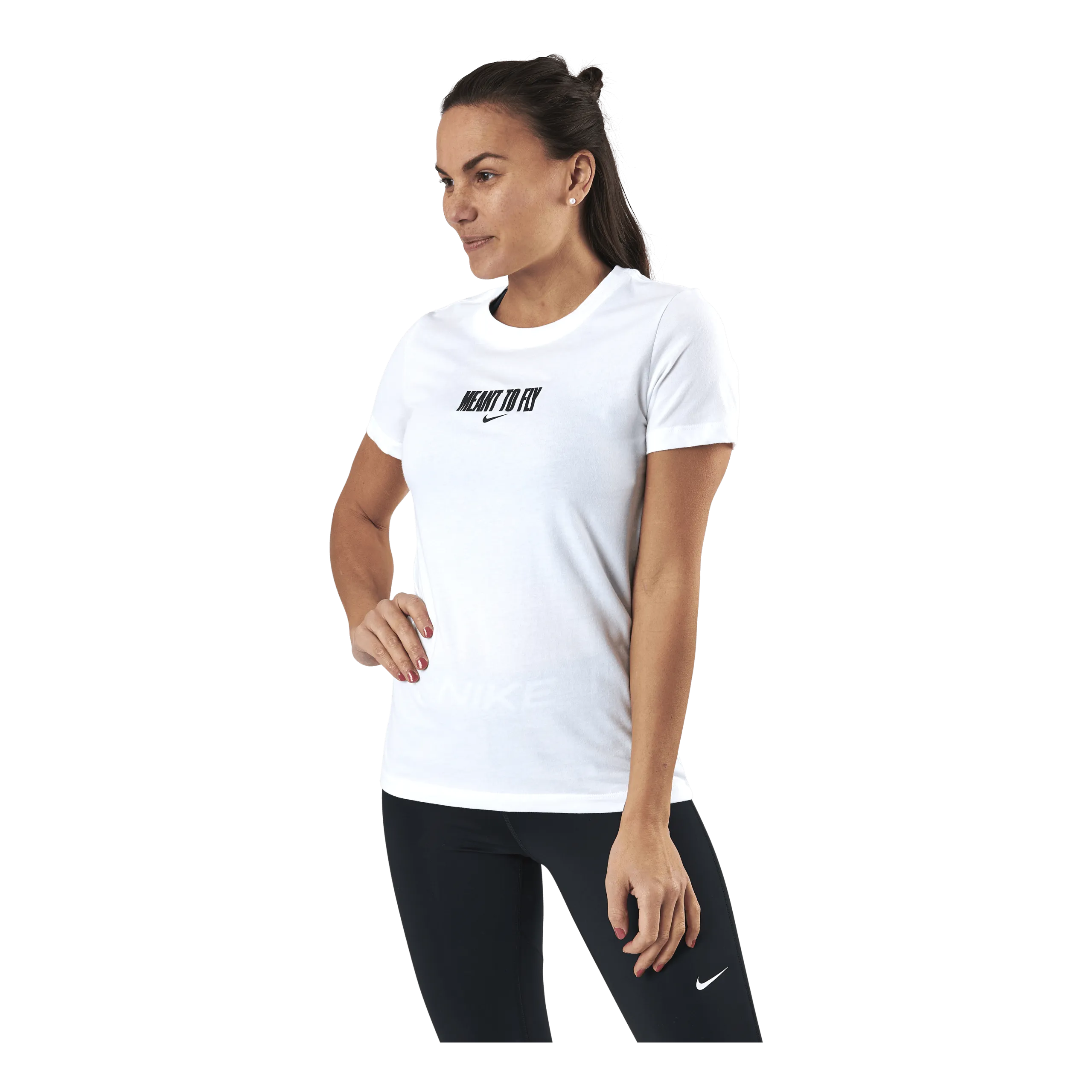 NIKE WOMENS DRIFIT TEE  MEANT TO FLY WHITE