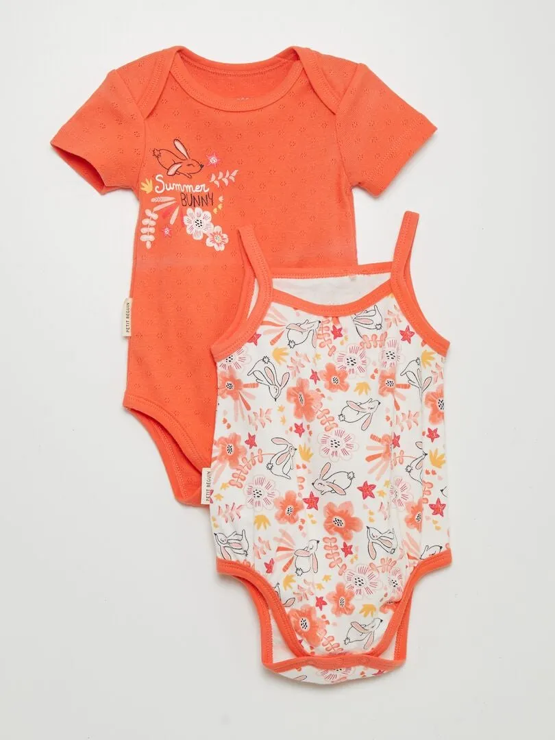 PACK DE 2 BODIES DE PUNTO 'PETIT BEGUIN'  ROSA