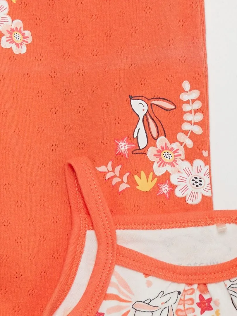 PACK DE 2 BODIES DE PUNTO 'PETIT BEGUIN'  ROSA