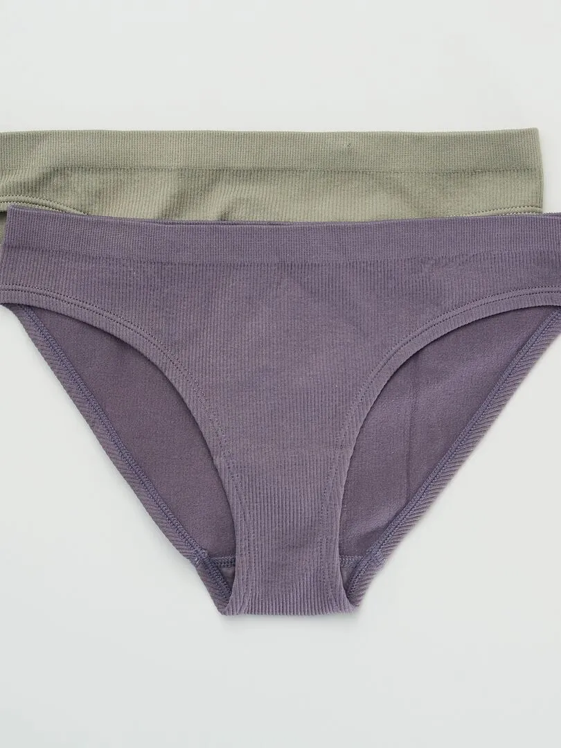 PACK DE 2 BRAGUITAS DE PUNTO DE CANALé 'ENVIE DE LINGERIE'  KAKI