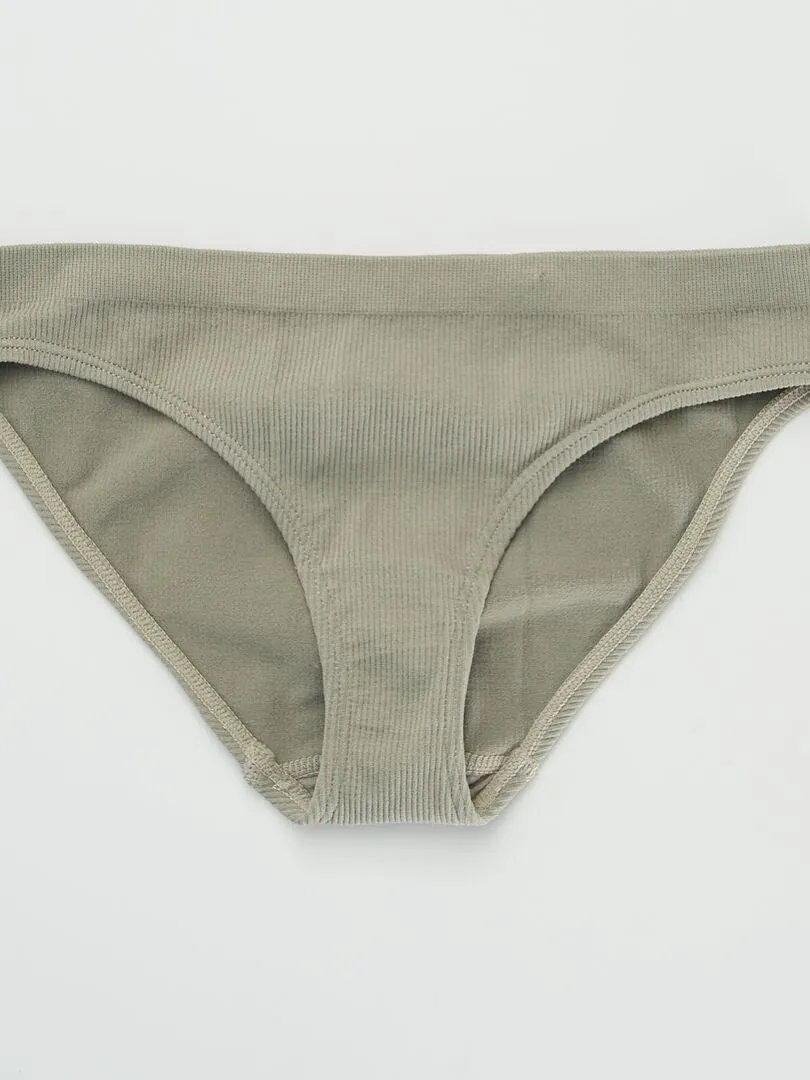 PACK DE 2 BRAGUITAS DE PUNTO DE CANALé 'ENVIE DE LINGERIE'  KAKI