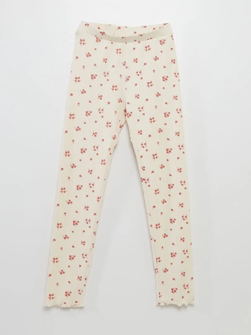 PACK DE 2 LEGGINGS LARGOS DE CANALé  BLANCO