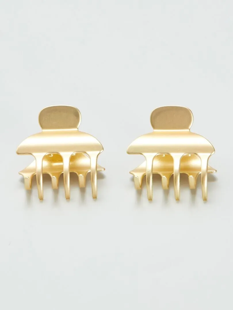PACK DE 2 PINZAS DORADAS  AMARILLO