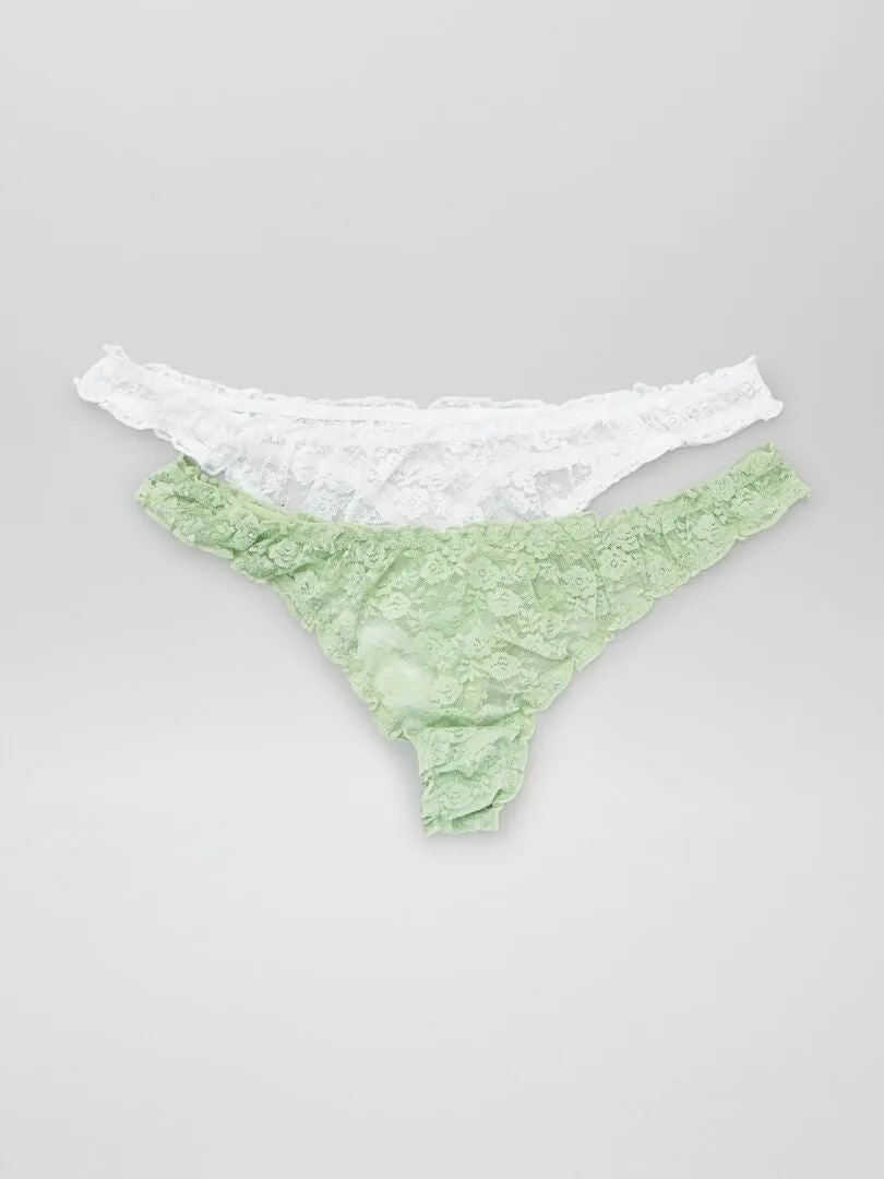 PACK DE 2 TANGAS DE ENCAJE  VERDE IRIS