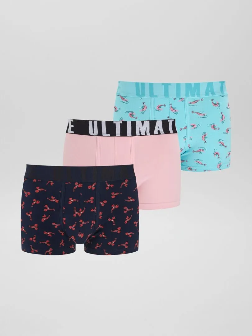 PACK DE 3 BOXERS DE FANTASíA  AZUL