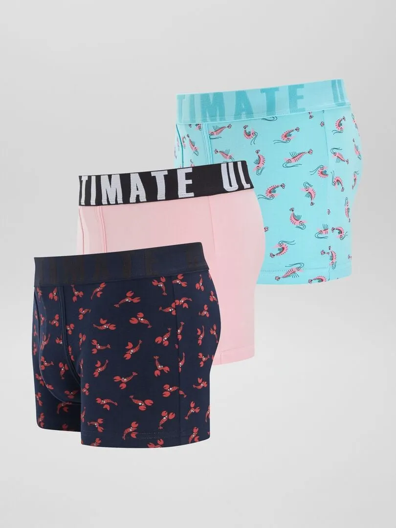 PACK DE 3 BOXERS DE FANTASíA  AZUL