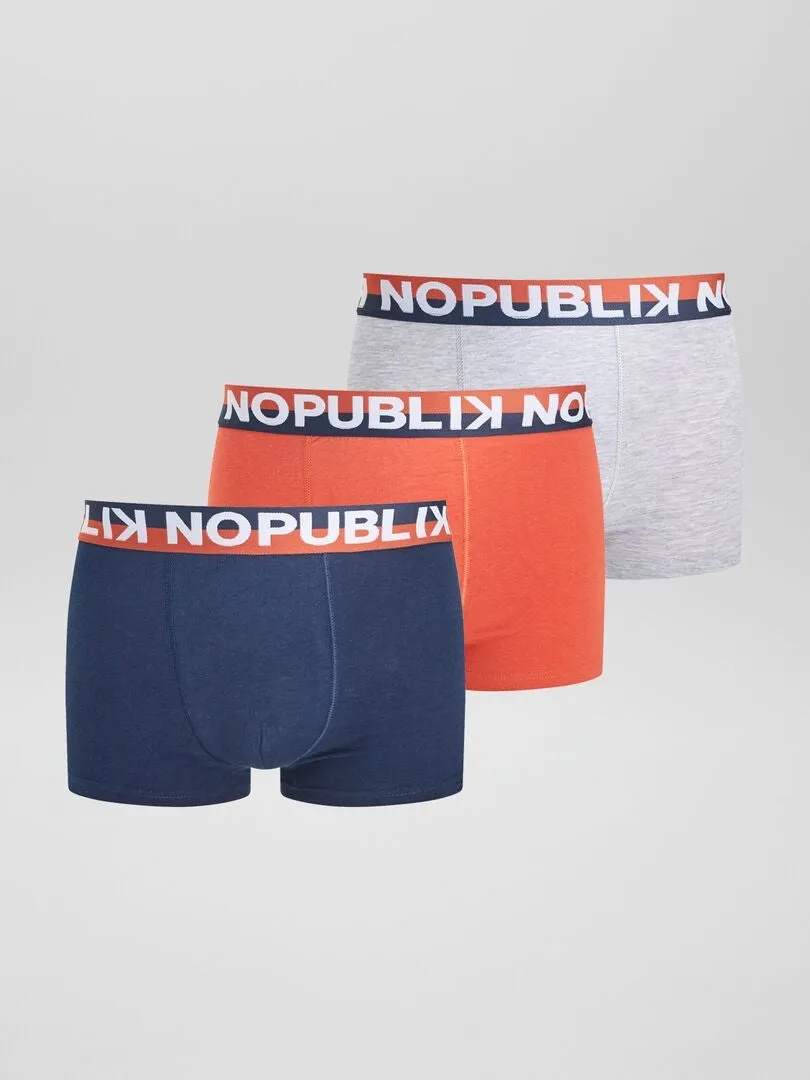 PACK DE 3 BOXERS 'NO PUBLIK'  AZUL