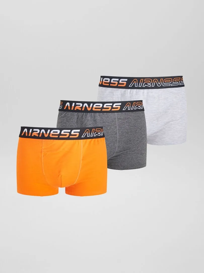 PACK DE 3 BóXERS LISOS 'AIRNESS'  NARANJA