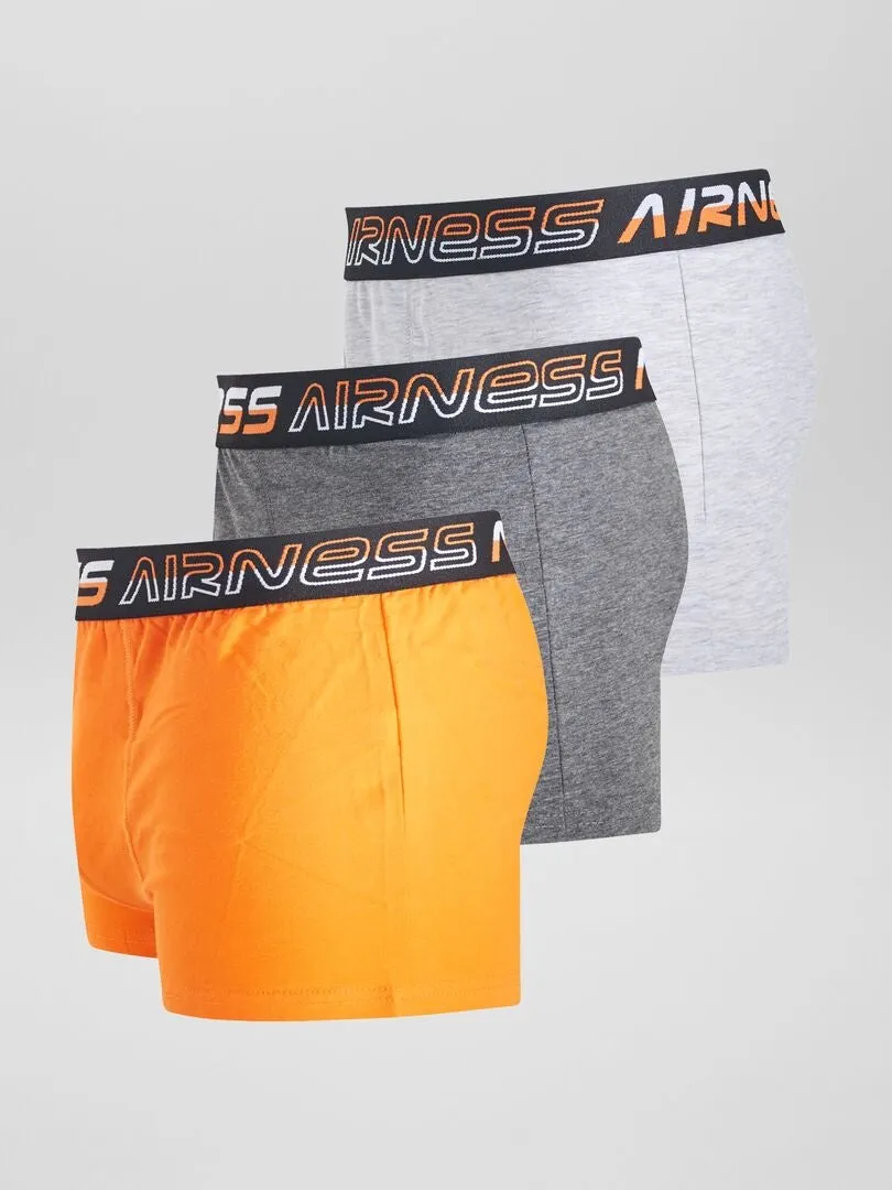 PACK DE 3 BóXERS LISOS 'AIRNESS'  NARANJA