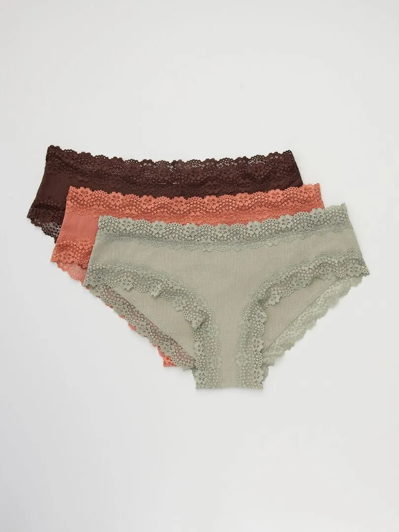 PACK DE 3 CULOTTES DE CANALé FINO  GRIS