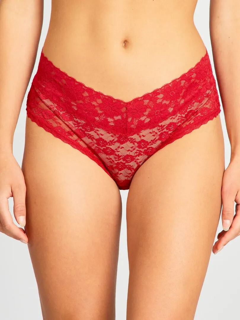 PACK DE 3 CULOTTES DE ENCAJE  ROJO