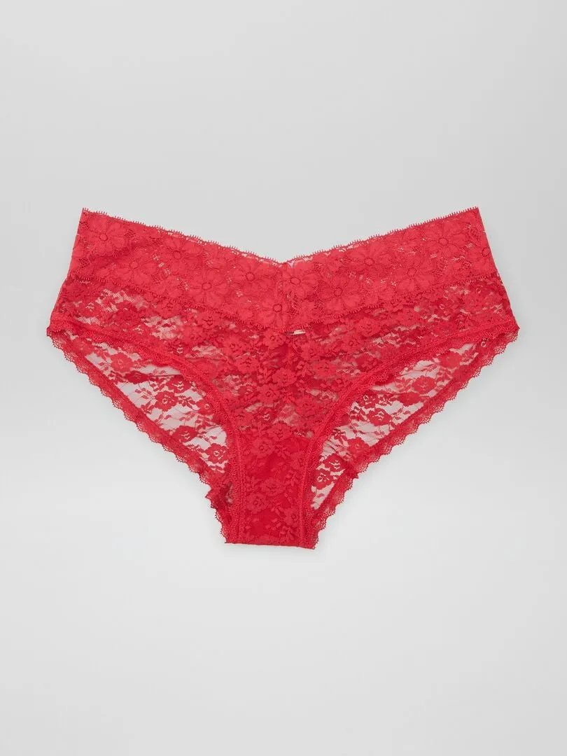 PACK DE 3 CULOTTES DE ENCAJE  ROJO