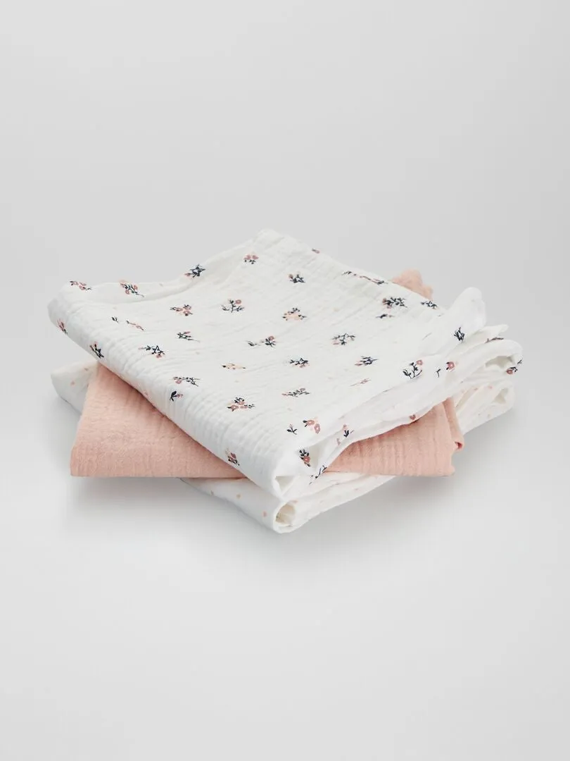 PACK DE 3 MUSELINAS ESTAMPADAS  BLANCO