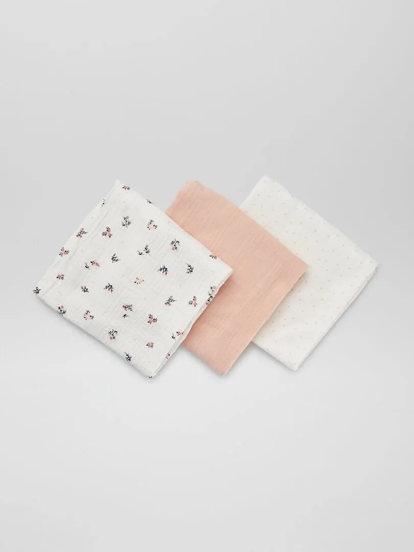 PACK DE 3 MUSELINAS ESTAMPADAS  BLANCO