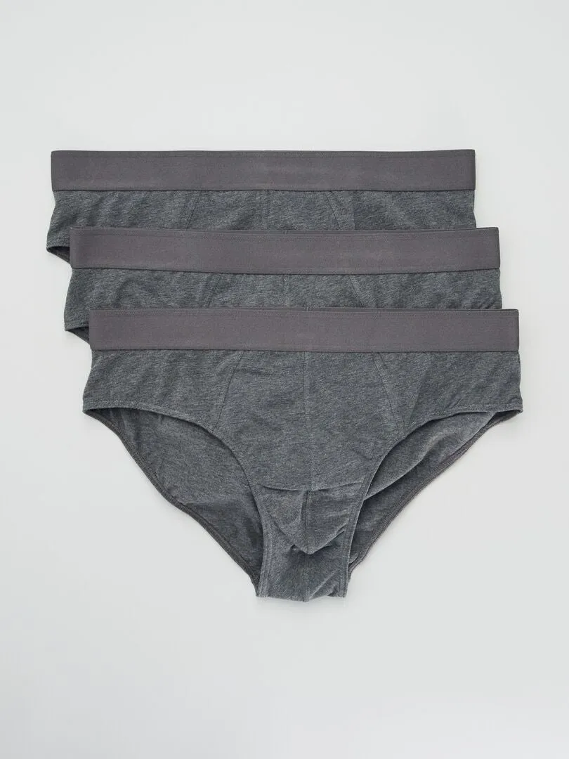 PACK DE 3 SLIPS LISOS  GRIS