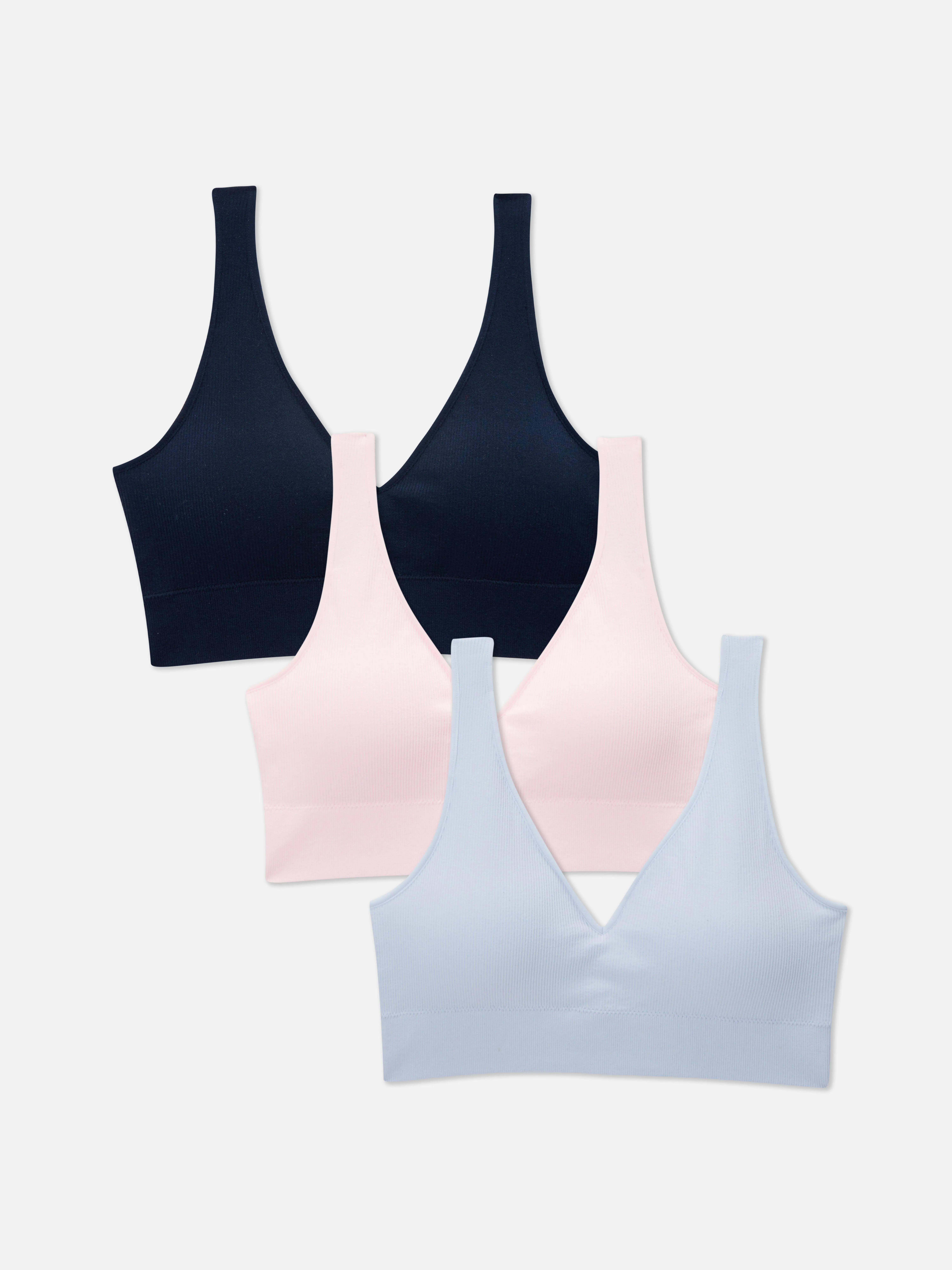 Pack de 3 sujetadores sin costuras ni relleno
