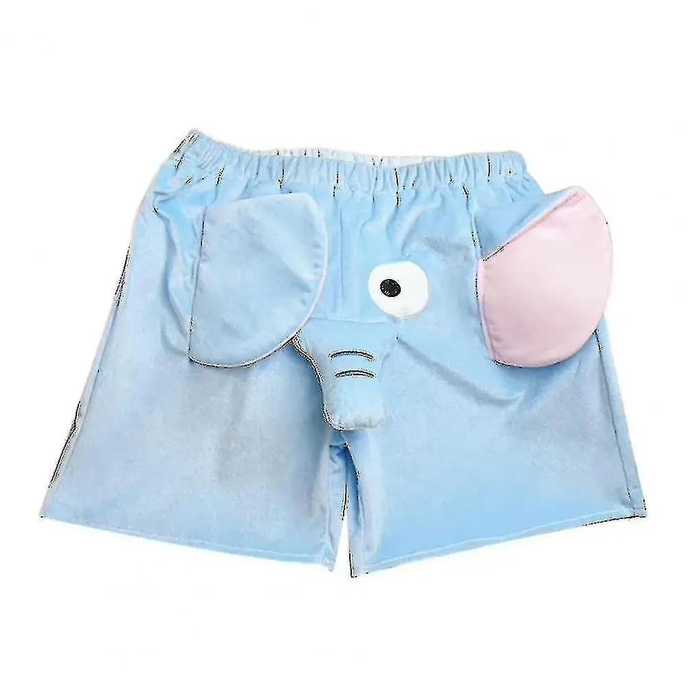 Pantalones cortos de pijama de salón 3d orejas tronco dibujos animados encantador elefante suelto casual felpa ropa de dormir ve