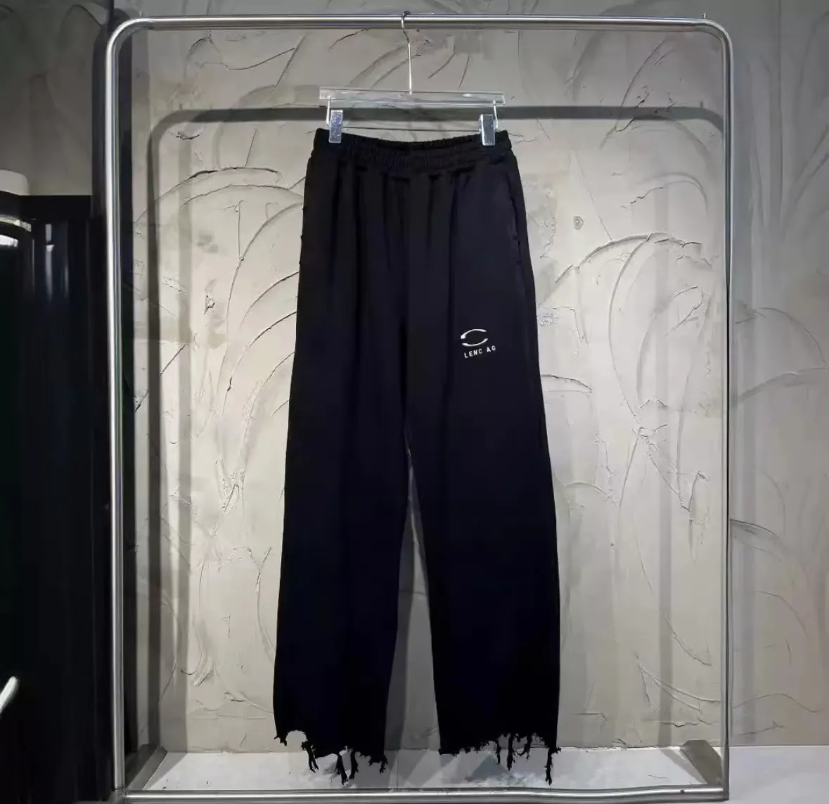 Pantalones de talla grande para hombre, ropa de verano de estilo polar bordado y estampado con cuello redondo y algodón puro cal