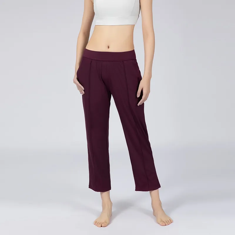Pantalones de Yoga holgados para mujer, pantalón deportivo de entrenamiento, cintura elástica, pantalón deportivo con bolsillo, 